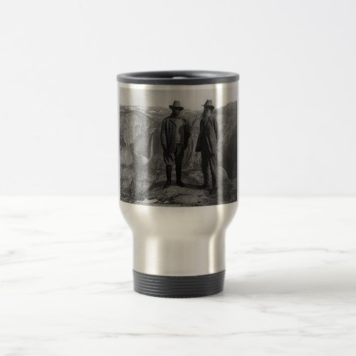 Teddy Roosevelt and John Muir  in Yosemite Travel Mug