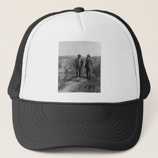 Teddy Roosevelt and John Muir  in Yosemite Trucker Hat (Front)