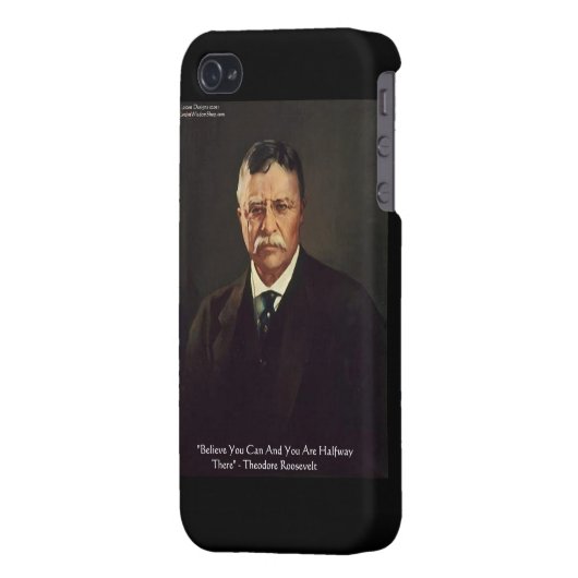 Teddy Roosevelt "Believe In Self" Quote Gifts/ iPhone Case (Back Left)