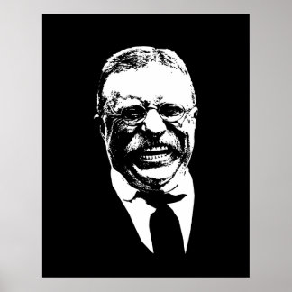 Teddy Roosevelt -- Black and White Poster