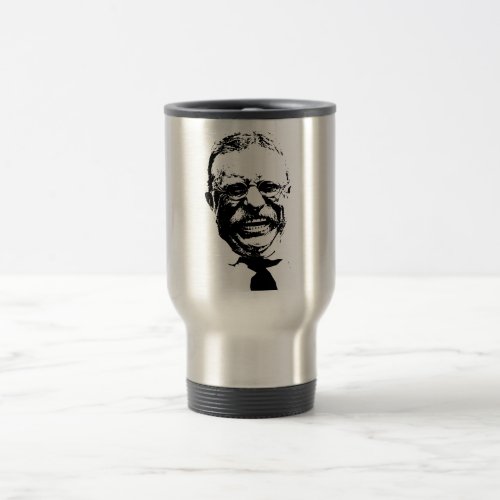 Teddy Roosevelt __ Black and White Travel Mug