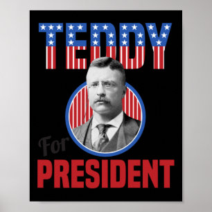 Teddy Roosevelt For President Bull Moose Theodore Poster