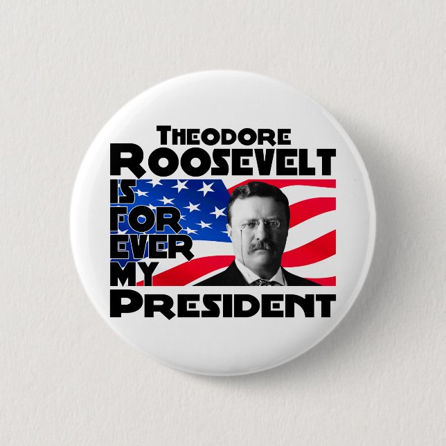 Teddy Roosevelt Forever Button (Front)