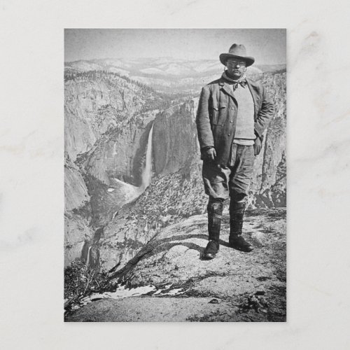 Teddy Roosevelt Glacier Point Yosemite Valley CA Postcard