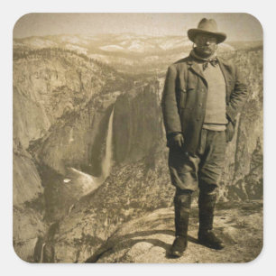 Teddy Roosevelt Glacier Point Yosemite Valley Square Sticker