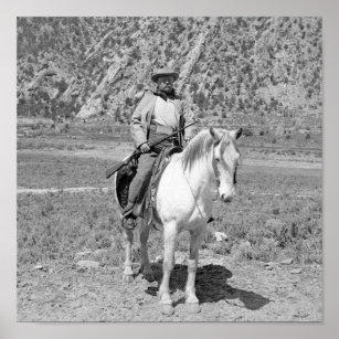 Teddy Roosevelt On Horseback Hunting  Poster