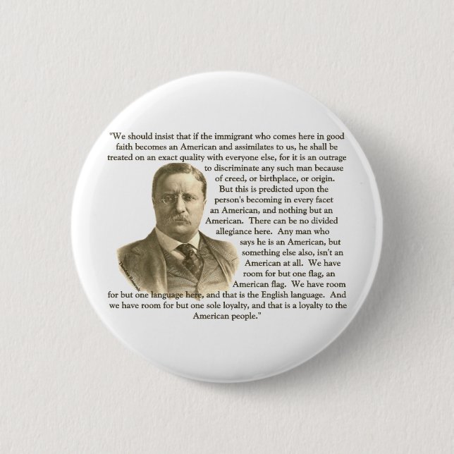 Teddy Roosevelt Quote Button (Front)