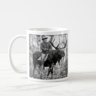 Teddy Roosevelt Riding A Bull Moose