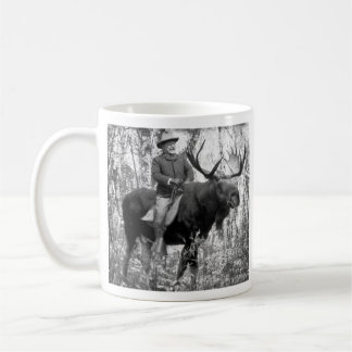 Teddy Roosevelt Riding A Bull Moose Coffee Mug