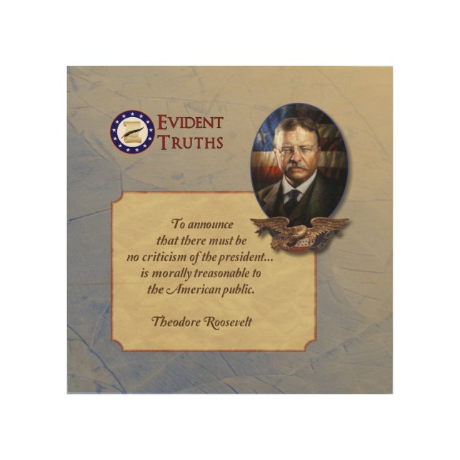 Teddy Roosevelt rustic wooden plaque - 6 Wood Wall Art (Front)