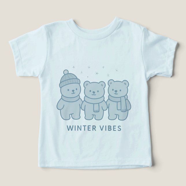 Teddy Team Winter Vibes Kids Tee (Design Front)