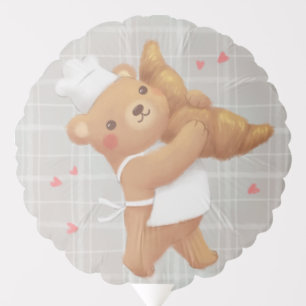 Teddy the Baker with Croissant Balloon