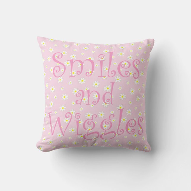 Teddy Tickles Throw Pillow (Front)