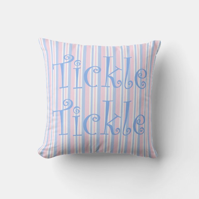 Teddy Tickles Throw Pillow (Front)