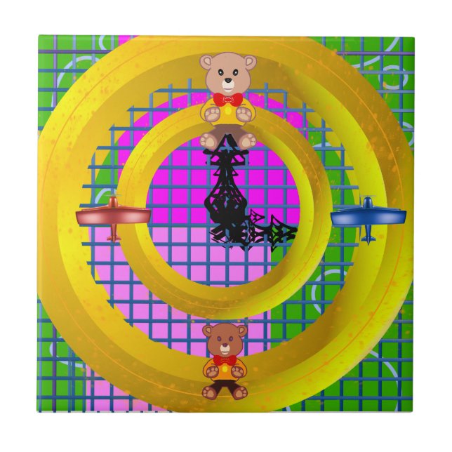 Teddy to Plane Ceramic Tile (Front)