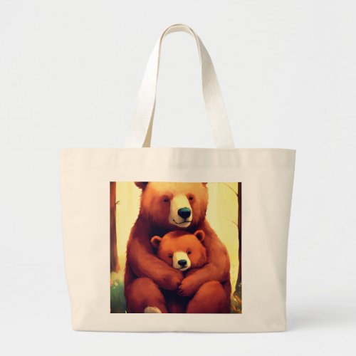 Teddy Tote Carry Your Essentials with Cuddly Cha Large Tote Bag