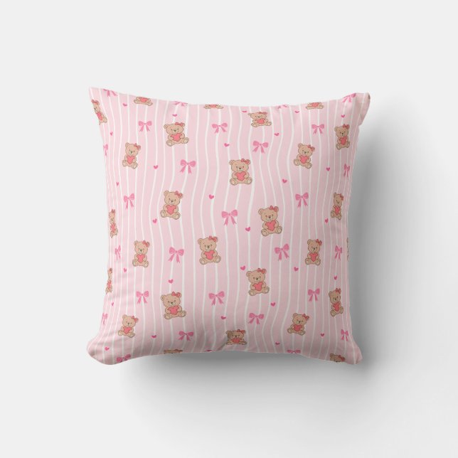 Teddy & Twinkle Throw Pillow (Front)