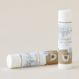 Teddy We Can Bearly Wait Baby Shower Thank You Lip Balm