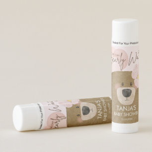 Teddy We Can Bearly Wait Baby Shower Thank You Lip Balm