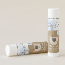 Teddy We Can Bearly Wait Baby Shower Thank You Lip Balm