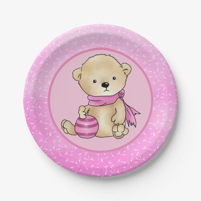 Teddy with ball paper plates (Front)