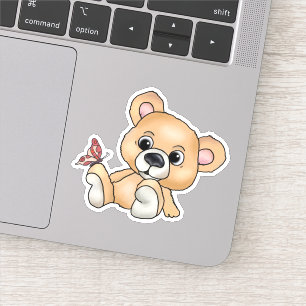 Teddy with butterfly sticker