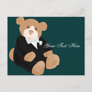Teddybear Groom Postcard