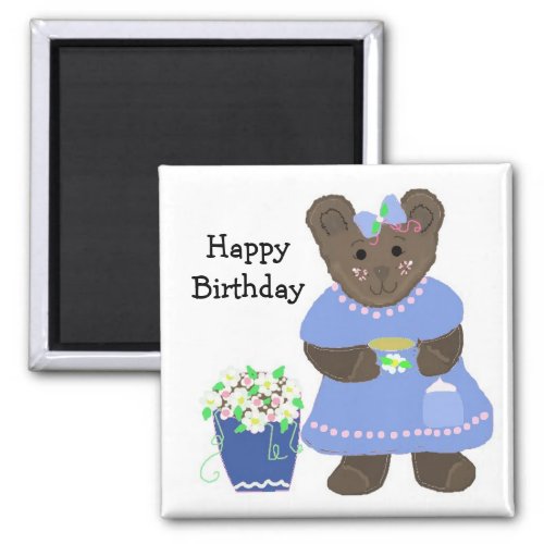 Teddybear Happy Birthday Design Magnet