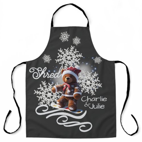 TeddyBear Snowboard/Shred/All-Over Print Apron