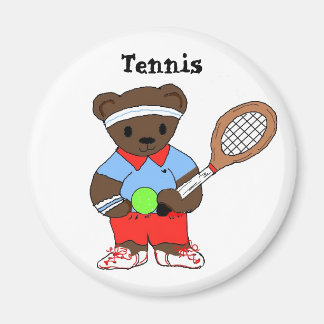 Teddybear Tennis Player Magnet