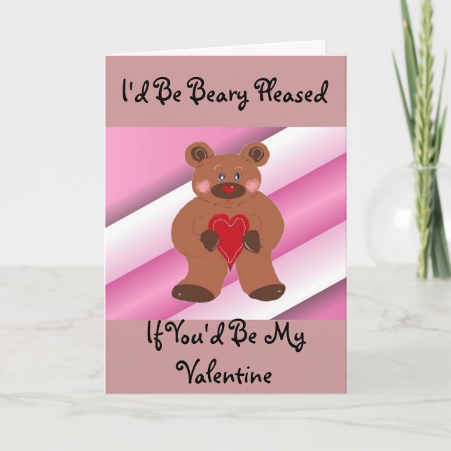 Teddybear Valentine Holiday Card (Front)