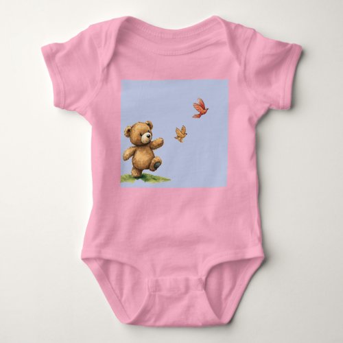 TEDDYBEAR WALKING Tote Baby Bodysuit