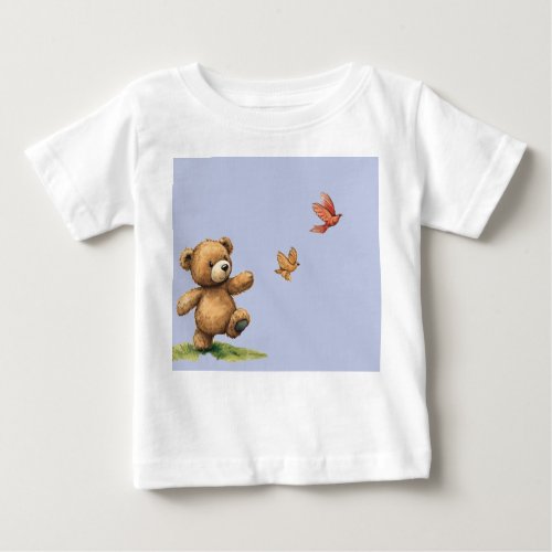 TEDDYBEAR WALKING Tote Baby T_Shirt