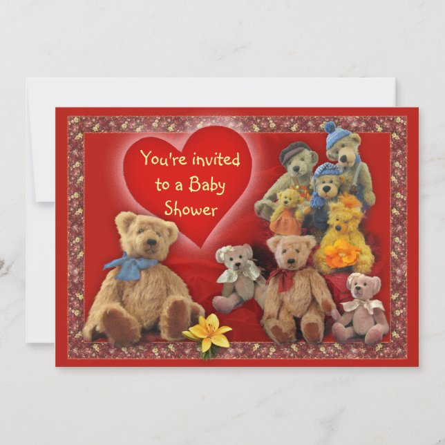 TeddyBears Baby Shower Invitation (Front)