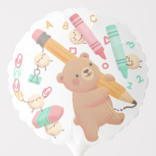 Teddy's Back to School Illustration Balloon