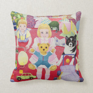 Teddy's Christmas Pyjamas Throw Pillow