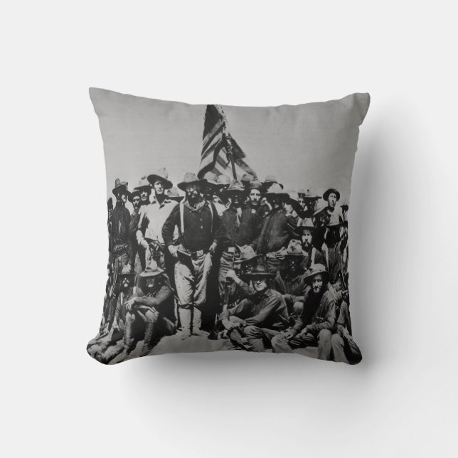 Teddy's Colts Teddy Roosevelt Rough Riders 1898 Throw Pillow (Front)
