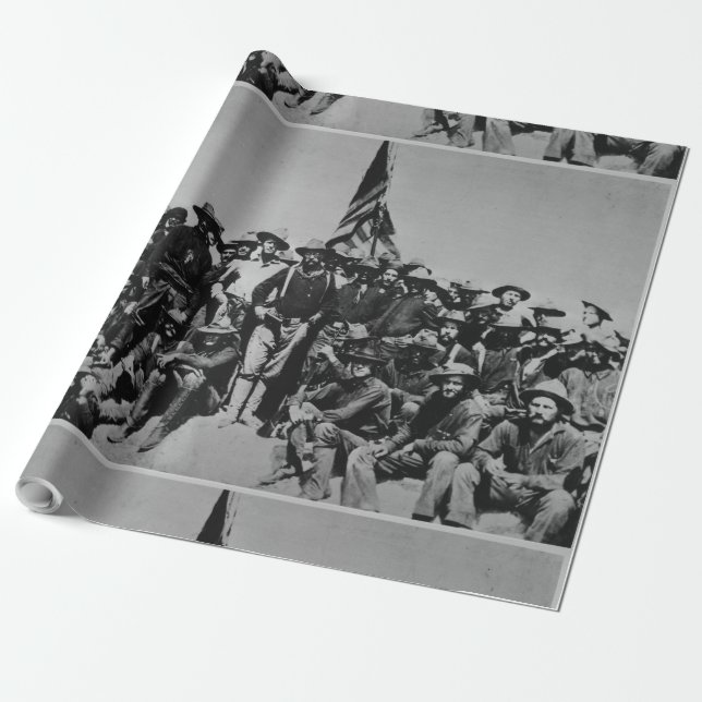 Teddy's Colts Teddy Roosevelt Rough Riders 1898 Wrapping Paper (Unrolled)