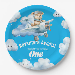 Teddy's First Birthday Sky-High Soiree Paper Plates