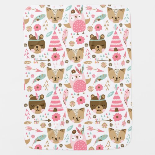 TeddyTeepee Pink Baby Blanket