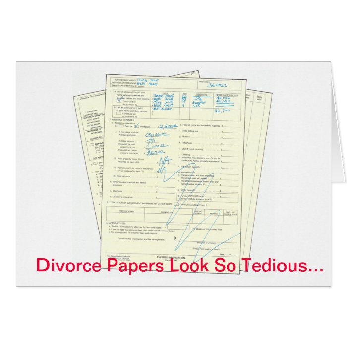 Tedious Divorce Papers   Valentine's Day Card