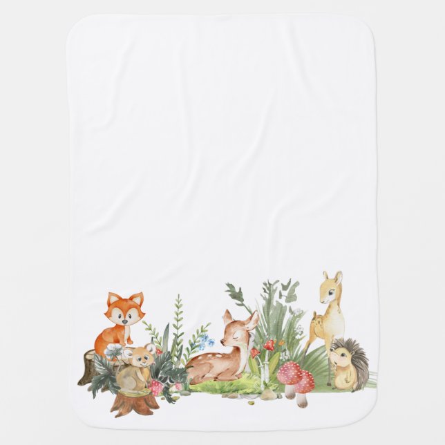 Ted's Woodland friends  Baby Blanket (Front)