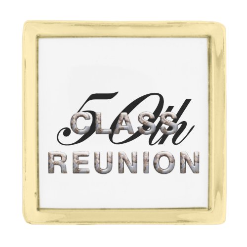 TEE 50th Class Reunion Gold Finish Lapel Pin