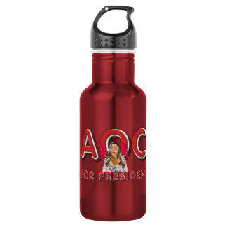 TEE AOC for President Stainless Steel Water Bottle