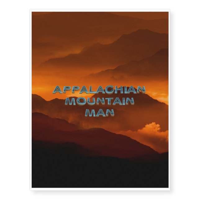 TEE Appalachian Mountain Man Temporary Tattoos (Front)