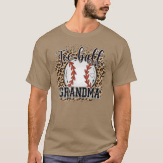 Tee Ball Grandma Leopard Funny Baseball Mother's D