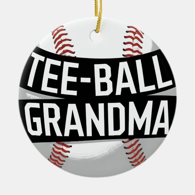 Tee-Ball Grandma Teeball Grandmother Ceramic Ornament (Front)
