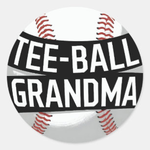 Tee-Ball Grandma Teeball Grandmother Classic Round Sticker