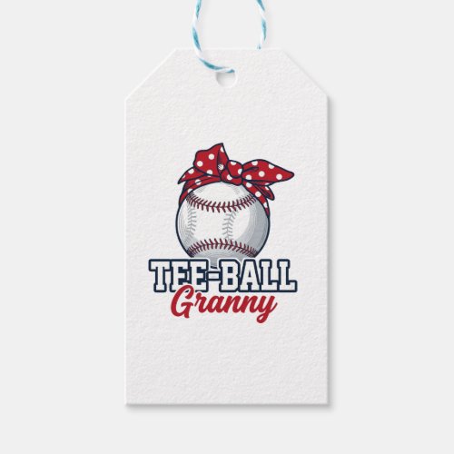 Tee Ball Granny Baseball Bow Vintage Shirt_1 Gift Tags