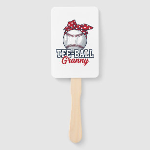 Tee Ball Granny Baseball Bow Vintage Shirt_1 Hand Fan